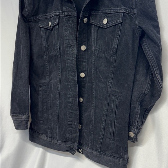 Madewell The Oversized Trucker Jean Jacket in Washed Black XXS - Picture 11 of 12